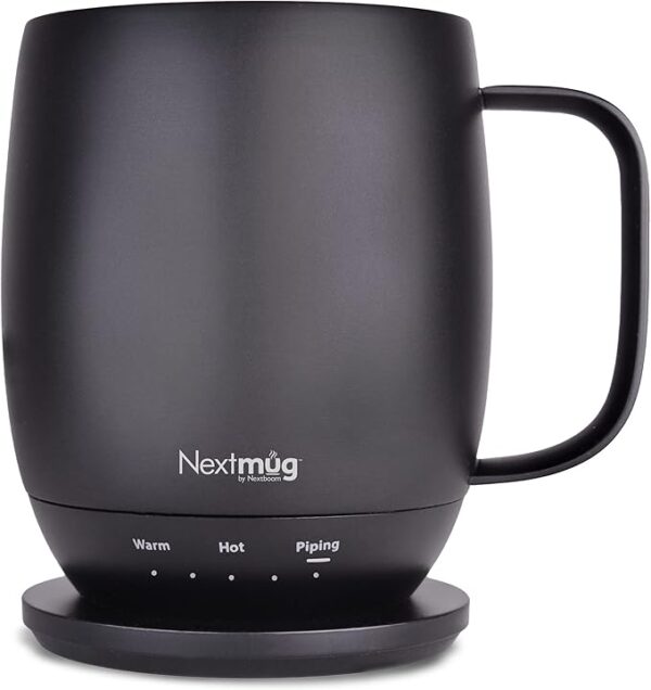 Nextmug - Temperature-Controlled, Self-Heating Coffee Mug (Black - 14 oz.)