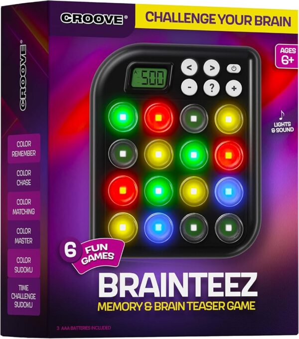 6 in 1 Brain Teasers & Memory Game, 6 Fun Games for Kids, Cool Handheld Toys, Easter Gifts for Teens, Best Activities for Tween Boy, Birthday Gift Ideas for Boys & Girls Ages 6 8 9 10 11 12 + Year Old