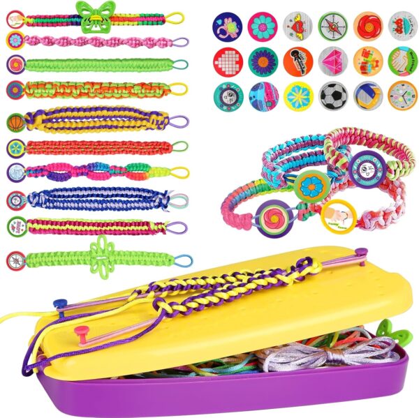 Art & Craft Kits for Kids, DIY Friendship Bracelet Making Kit for Girls, Jewelry Making with Charm & Stickers, Birthday Gifts for Ages 8-12, Toys for Ages 5, 6, 7, 8, 9, 10, 11, 12 Years Old
