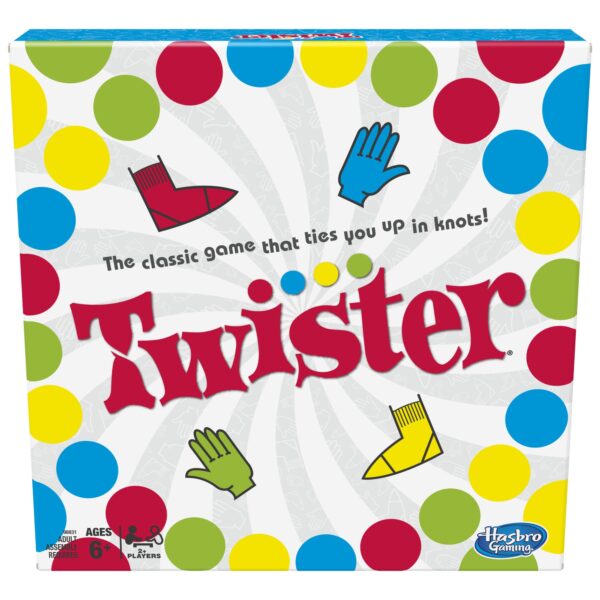 Hasbro Twister Party Classic Board Game for 2 or More Players,Indoor and Outdoor Game for Kids 6 and Up,Packaging May Vary