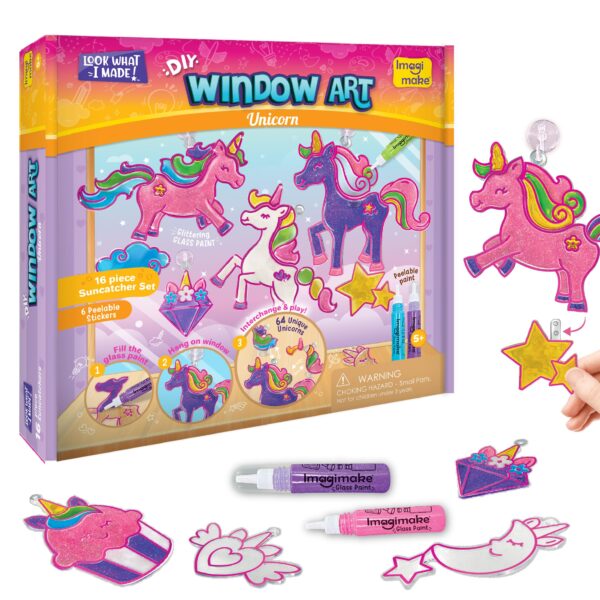 Imagimake Window Art Unicorn Toy Painting Kit | Suncatcher Art Supplies | Unicorn Toys for Girls Age 5-8 | Arts and Crafts for Kids Ages 8-12 | 6 Year Old Girl Gifts | Birthday Gifts for Girls